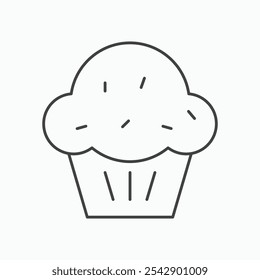 Muffin-Symbol-Set-Vektor in schwarz-weißen Farben