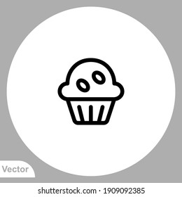 Muffin Icon Sign Vector,Symbol, Logo Illustration For Web And Mobile