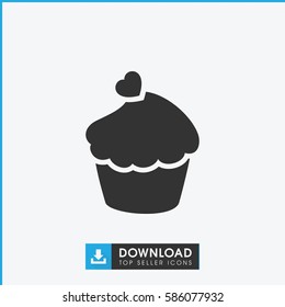 muffin icon. Simple filled muffin icon. On white background.