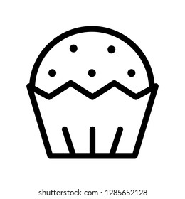 Muffin icon. Single high quality muffin related icon. Isolated muffin symbols in white background. 
