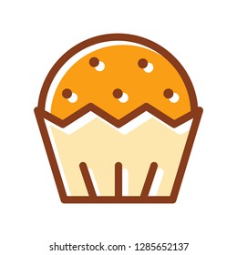 Muffin icon. Single high quality muffin related icon. Isolated muffin symbols in white background. 