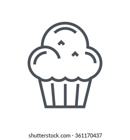 Muffin icon suitable for info graphics, websites and print media and  interfaces. Line vector icon.