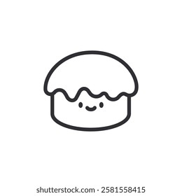 Muffin icon. Sweet cupcake. Muffin dessert. Sweet baking. Bakery products. Holiday icon. Cupcake dessert. Cake. Holiday icon. Pastry shop. Easter cake. Kawaii sticker. Pie icon. Easter holiday. Food