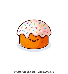 Muffin icon. Sweet cupcake. Muffin dessert. Sweet baking. Bakery products. Holiday icon. Cupcake dessert. Cake. Holiday icon. Pastry shop. Easter cake. Kawaii sticker. Pie icon. Easter holiday. Food