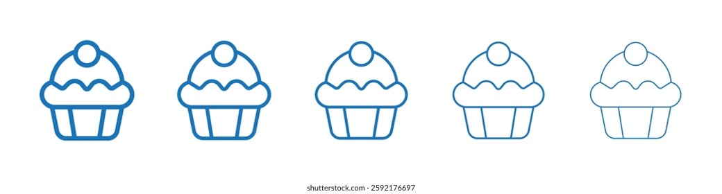 Muffin icon Symbol collection thin outline set