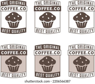 Icono de Muffin con texto aislado en fondo blanco