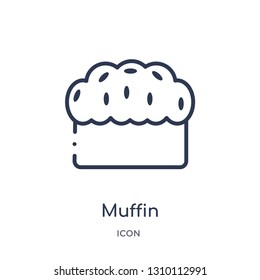 muffin icon from thanksgiving outline collection. Thin line muffin icon isolated on white background.