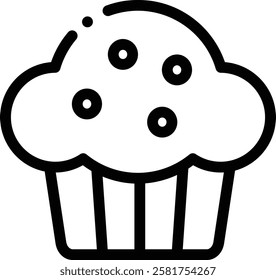 muffin icon. Thin Linear Style Design Isolated On White Background