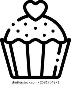 muffin icon. Thin Linear Style Design Isolated On White Background