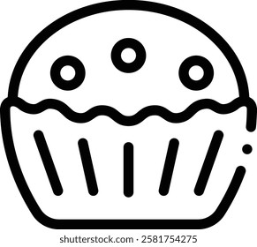 muffin icon. Thin Linear Style Design Isolated On White Background