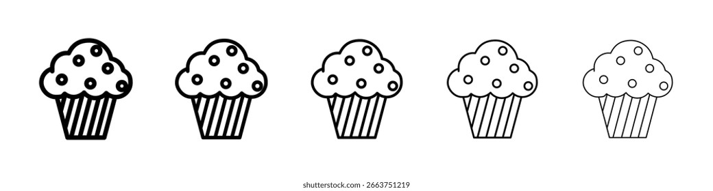 Coleção de vetores de ícones de muffin. EPS 10