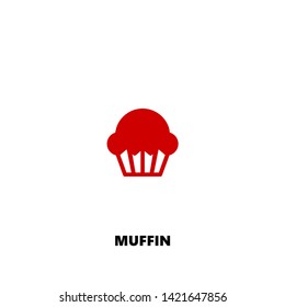 Muffin-Symbol. Muffin Vektorillustration Design. Zeichendesign. rote Farbe