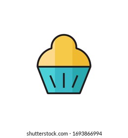 muffin icon vector illustration filled outline style design. isolated on white background