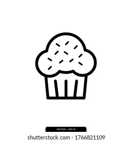 Muffin Icon Vector Illustration Logo Template