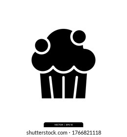 Muffin Icon Vector Illustration Logo Template