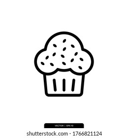 Vorlage für Muffin Icon-Vektorgrafik-Logo
