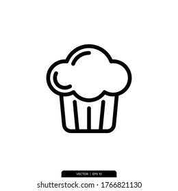 Muffin Icon Vector Illustration Logo Template