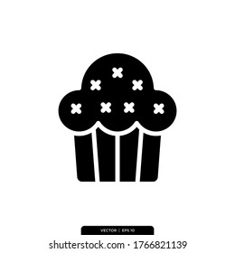 Plantilla de logotipo de Ilustración del vector de iconos de muffin