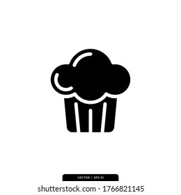 Muffin Icon Vector Illustration Logo Template