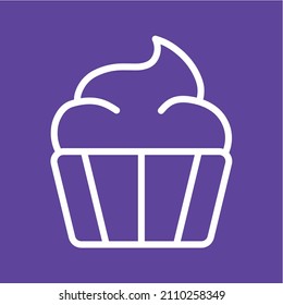 Imagen vectorial de icono de muffin. También se puede usar para Fitness físico. Adecuado para aplicaciones móviles, aplicaciones web y medios impresos.
