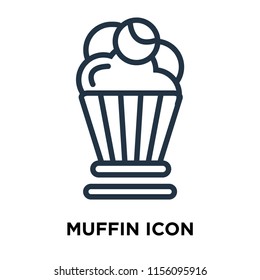 Muffin icon vector isolated on white background, Muffin transparent sign , thin symbols or lined elements in outline style