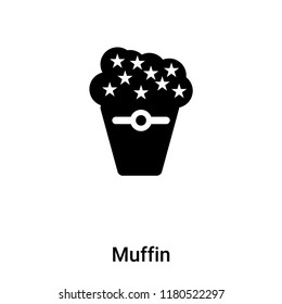 Muffin icon vector isolated on white background, logo concept of Muffin sign on transparent background, filled black symbol