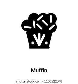 Muffin icon vector isolated on white background, logo concept of Muffin sign on transparent background, filled black symbol