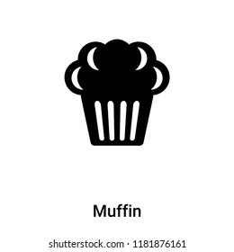 Muffin icon vector isolated on white background, logo concept of Muffin sign on transparent background, filled black symbol