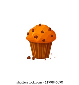 Muffin icon vector isolated on white background. Cupcake, Muffin concept. Bakery product in cartoon style.