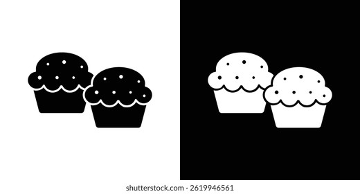 Vetor de ícone de muffin, ilustração de logotipo sólido, pictograma