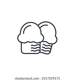Ícone de muffin. vetor.Sinal editável de estilo traço.linear para usar design da Web, ilustração logo.Symbol.