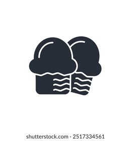 Muffin icon. vector.Editable stroke.linear style sign for use web design,logo.Symbol illustration.