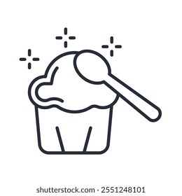 Muffin icon. vector.Editable stroke.linear style sign for use web design,logo.Symbol illustration.