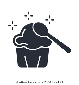 Ícone de muffin. vetor.Sinal editável de estilo traço.linear para usar design da Web, ilustração logo.Symbol.