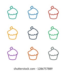 muffin icon white background. Editable outline muffin icon from love. Trendy muffin icon for web and mobile.