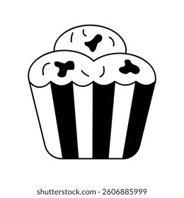 muffin icon with white background vector stock illustration