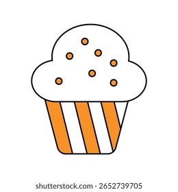 ícone muffin com fundo branco vetor ilustração stock