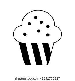muffin icon with white background vector stock illustration