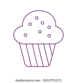 ícone muffin com fundo branco vetor ilustração stock