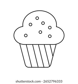 muffin icon with white background vector stock illustration