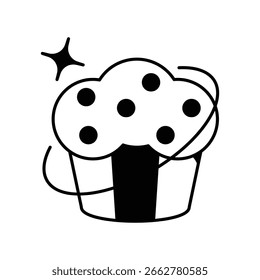 Muffin icon with white background vector stock illustration