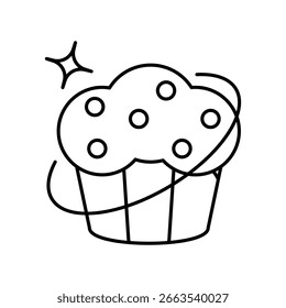 Muffin icon with white background vector stock illustration