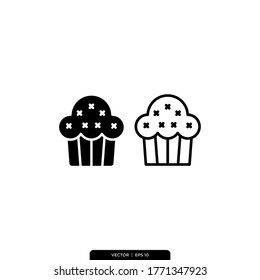 Muffin Icons Set Vector Illustration Logo Template