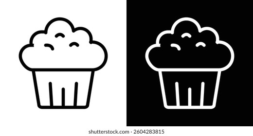 Muffin icons vectors set in stroke line style.