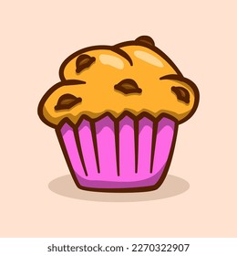 concepto de ilustración de muffin en estilo de caricatura