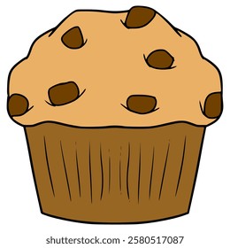 muffin illustration hand drawn isolated vector