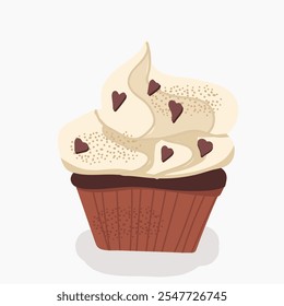 Muffin ilustración. Vector dibujado a mano.