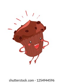  Muffin isolated on white background. Vector cartoon style illustration