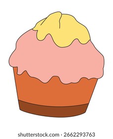 Muffin isolated on white background