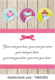 Muffin labels on wood